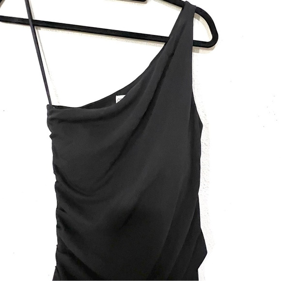 ORNA FARHO Brock One-Shoulder black jersey Maxi full skirt Dress size 40 UK / M - Picture 3 of 12